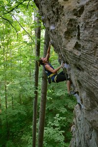 Bailey Crawford pulling the crux of Johnny B. Good.