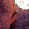 The final off-width section and best part of the route!