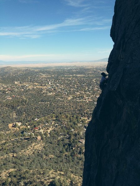 Me on Cherry Ball (5.8 PG13)
<br>
This route is the wide crack left of Dog Leg