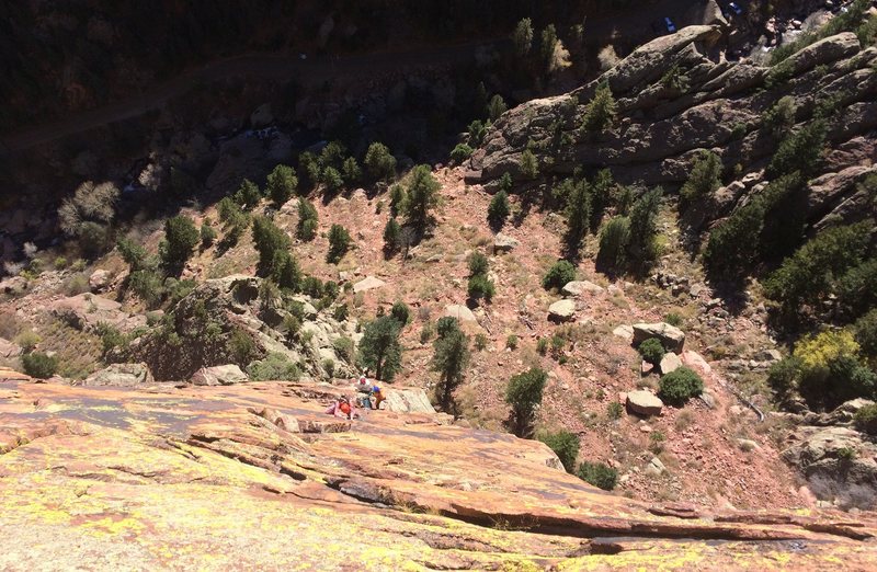 Some costumed climbers on the crux pitch.  Halloween 2015.  PM me if it's you, I have more pictures.