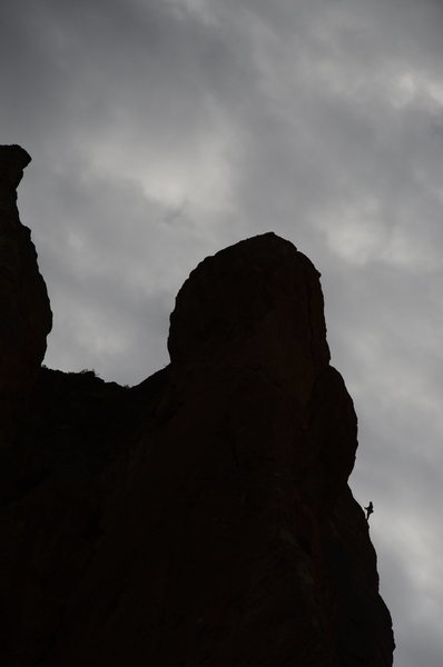 Unknown climber above Asterix Pass