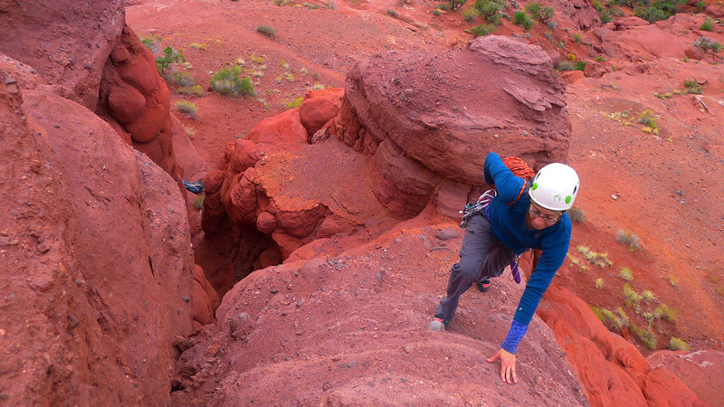 Scrambling up the start of Impish.