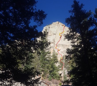 Tops of P1, 2, and 3 as seen from the approach.