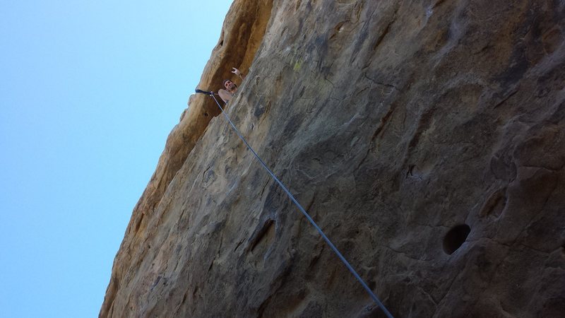 Los Angeles Basin - Stoney Point - Mozart's Wall - Matt in the cave, wide view