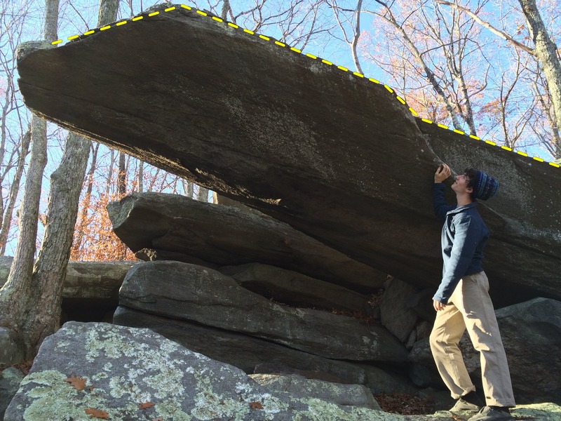 Josh eyeing the holds on the second half of the Human Sacrifice project