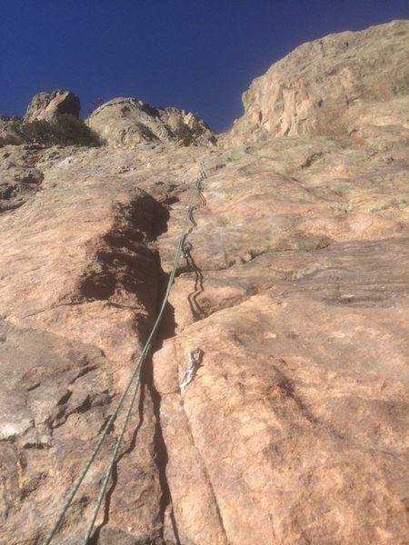 The trail to confluence wall dumps you at the base of Flee.