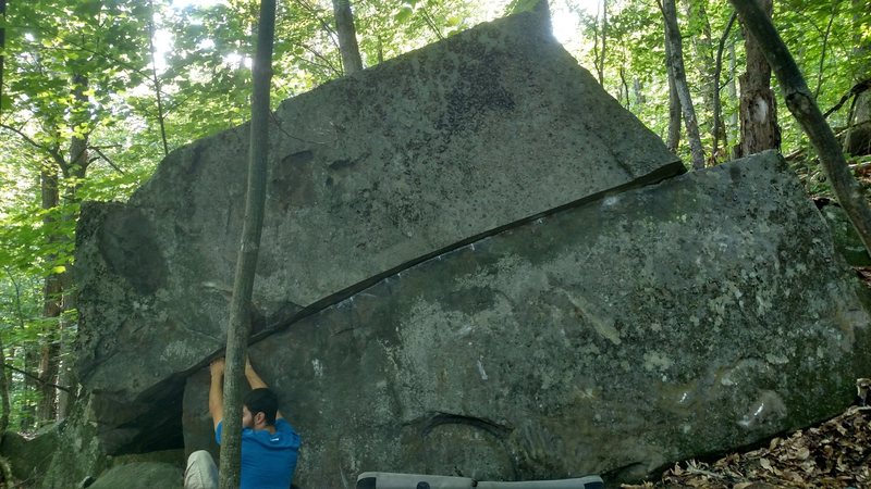 Andy Pohl on the Scarred Rock Boulder