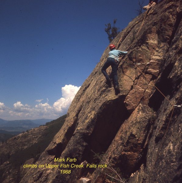 Mark Farb stepping across onto the face.