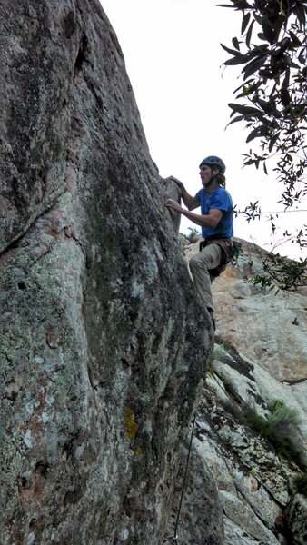 on top of the bulge at the resting jug