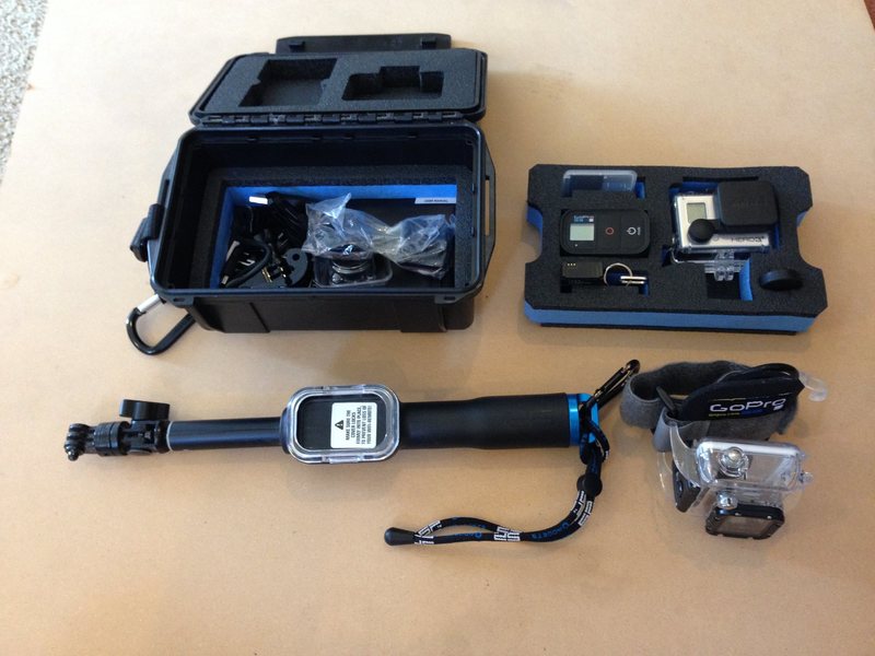 Waterproof Case and Extending Selfie stick with remote port