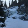 Ice conditions, Loch Vale, 12/8/2015, by Rick Casey.