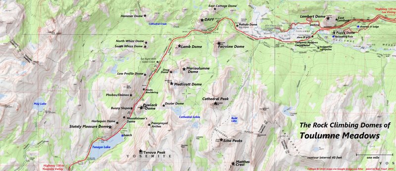 Tuolumne Meadows Climber's Map