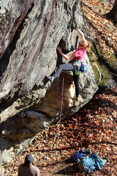 Two nice young ladies I met at the cliff. She was putting in good work and getting close.