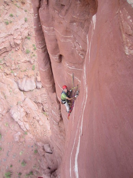 Final hanging belay on Phantom Sprint.