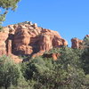 The large stubby spire in the center of this photo is Rotten Rock.  Secret Spire can be seen to the left.