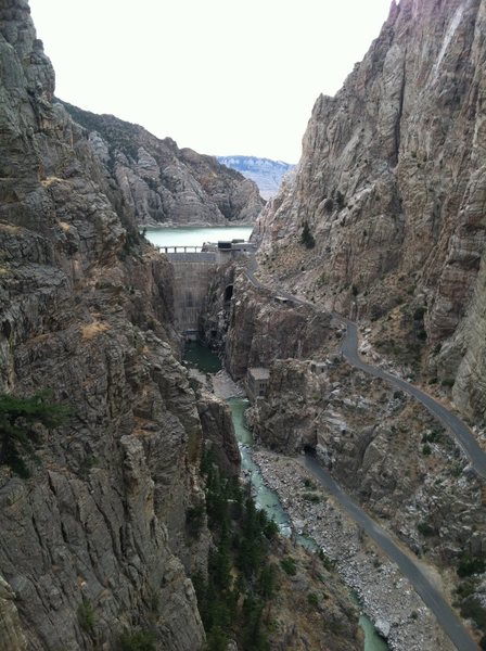 View of reservoir from route