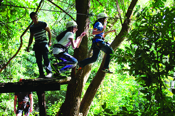 Fun ziplinning accross Pasak River