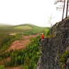 Climbing in Blåberget, Umeå in Sweden.<br>
Just finished this Amazing arete with natural protection.