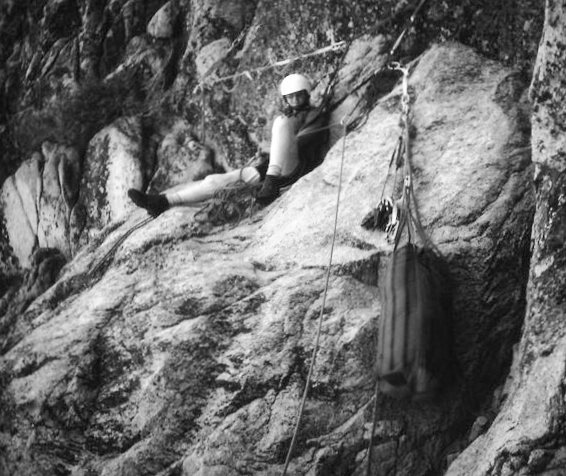 On Half Dome, NW Face Route, June, 1973.