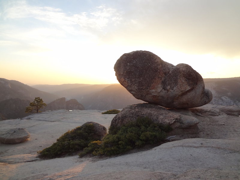 Paying my respects on a peaceful evening solo hike to Taft Point. Yosemite.  Summer 2015.