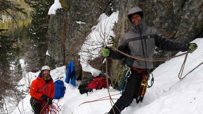 John Klooster and Mike Walley on clean up duty.  Hessie Chimney.  Colorado.  December 29th 2015.