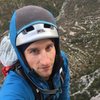 Hanging belay, pitch 10. Pinchenibule, Gorges Du Verdon. March 2015