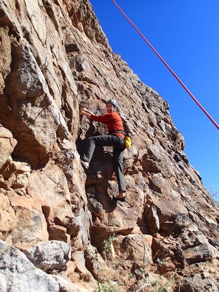 Laura on the start of "Chuckwalla FA"