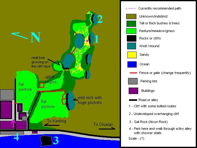 Map to established limestone climbing