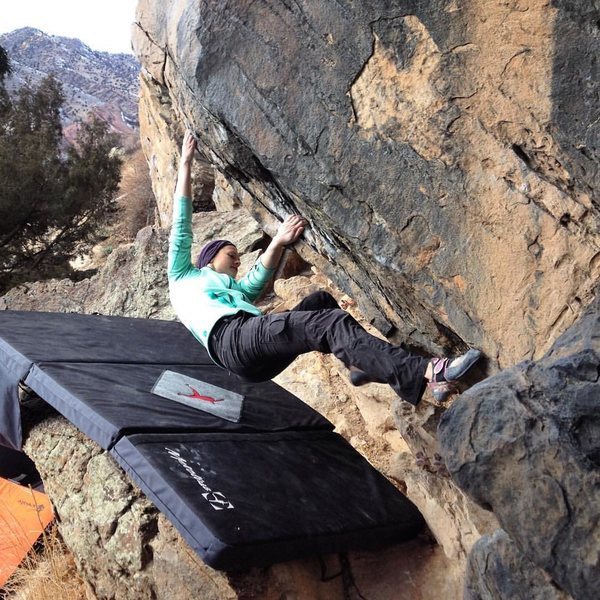 Working up the side of Pseudo Magnum, V4.