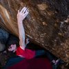 Crux first move. Photo by Jake Croft.