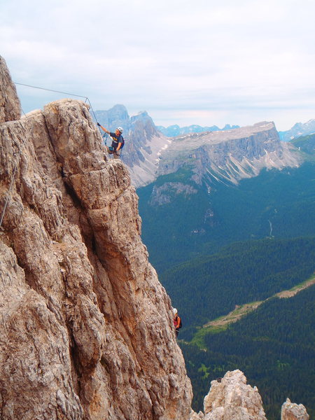 Megan topping out on the arete