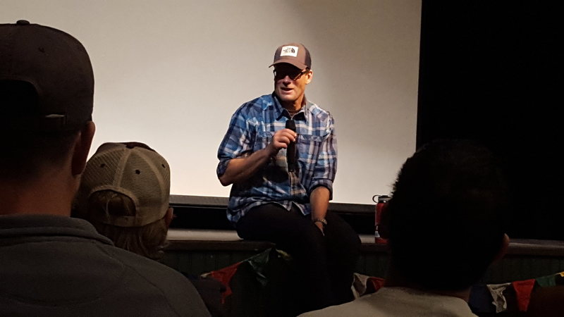 Conrad Anchor doing a great session of Q&A after presenting Meru at Ouray Ice Fest as part of MountainFilm on tour.