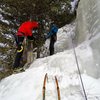 Arriving at the belay atop pitch 2. Directional screw highly recommended!