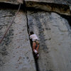 Top-roping "Penguin Cafe" (5.11a)