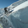 Route finding on the Ingraham Glacier.