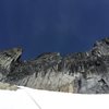 A look at the terrain between the snowfield and ridgeline