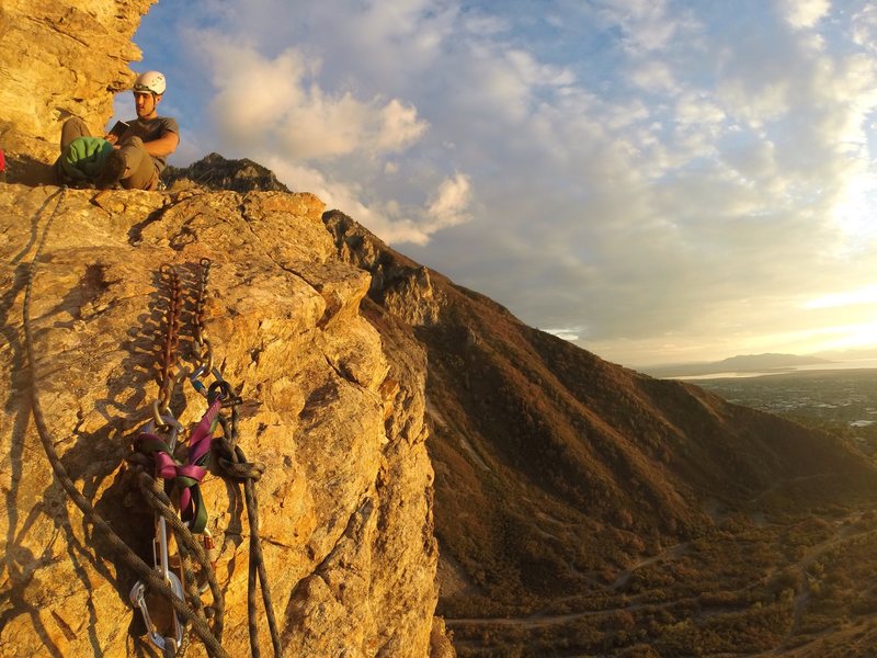 Taken on a go pro in-between pitches. Great night climbing during the summer/fall