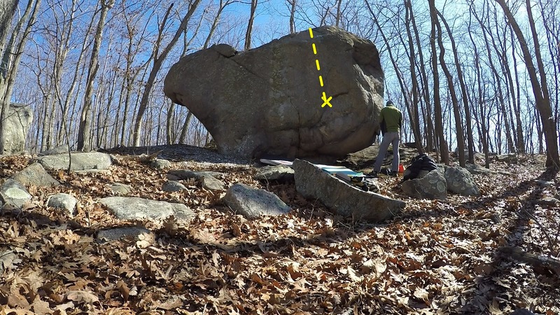 Slab face of the bunny boulder