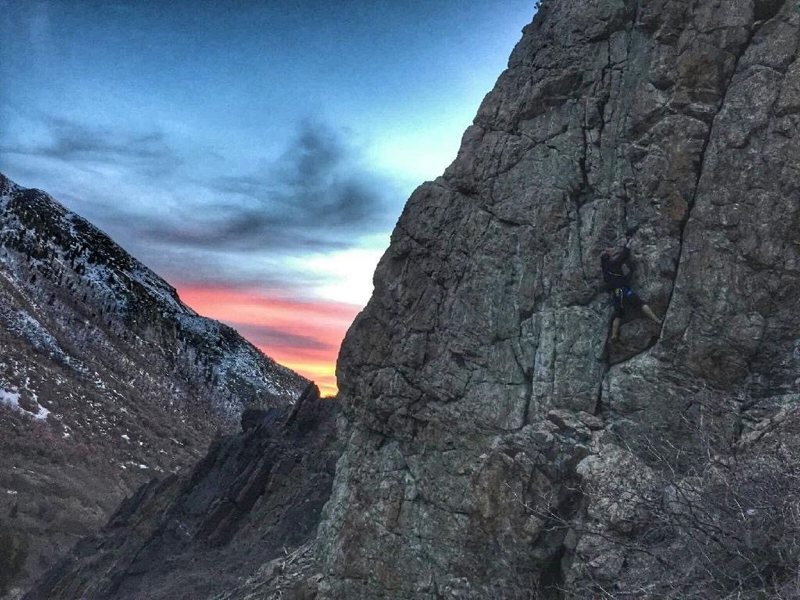 Jordan Traxioning up Double Standard at sunset. 