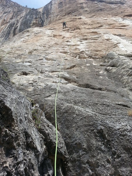 View from top of the fixed line. Pretty much straight up