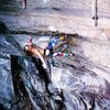 Porter Jarrard on Lactic Acid Bath (5.12d), Kaymoor <br>
<br>
Photo by John Mallery