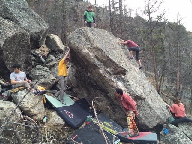 Crew shot on the Le Don Boulder.