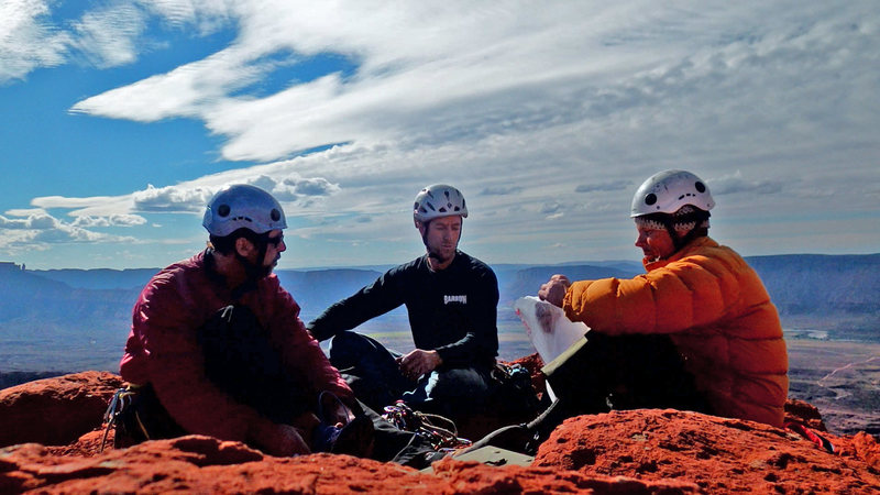     Sweet Autumn day in 2013,... to be on the summit of the Titan. Eric Schildroth, Garrett Kemper and Eric Zschiesche,... present, and accounted for.... 