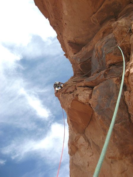 On the Eastern Reef  800' + climbs of all grades ... Over 200 climbs Photo Steve Rydalch on FA of Curiosity killed the Cat