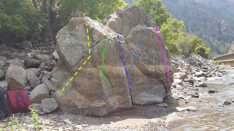 Guppy Boulder in high water conditions.