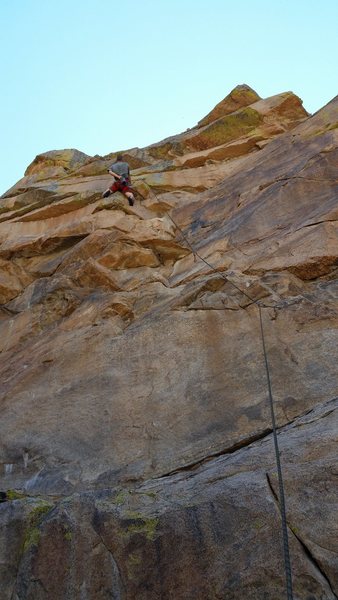 Chris Miller-McLemore staring down the crux of Thunderbird.