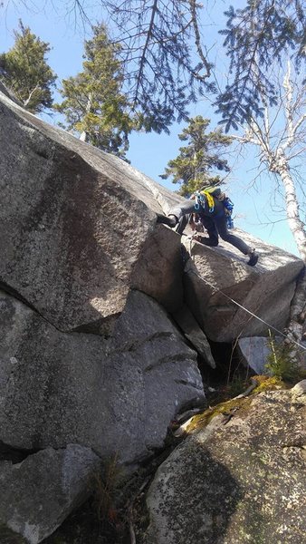 Javi making the final hump yesterday into the crack section!