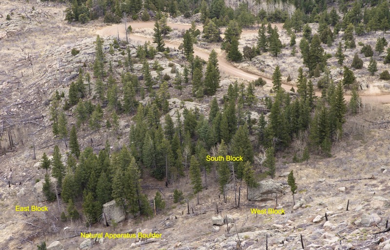 The Chipped Boulders area viewed from the top of the North Dome.