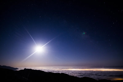 Clouds over the town of Santa Barbara viewed from the top of the mouth.