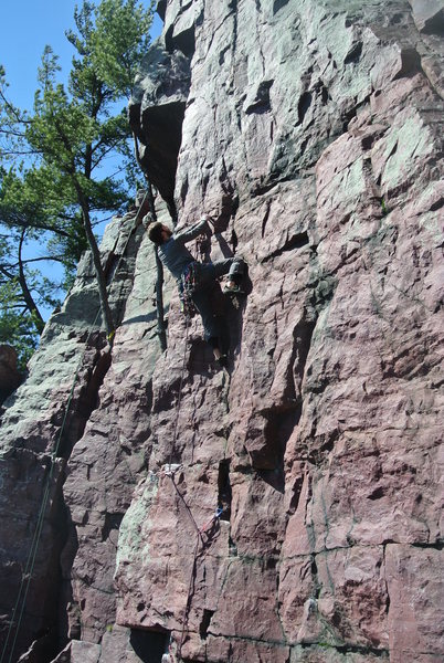 Watched this climber climb Orgasm Direct ground up with ease and style on 4-3-16.